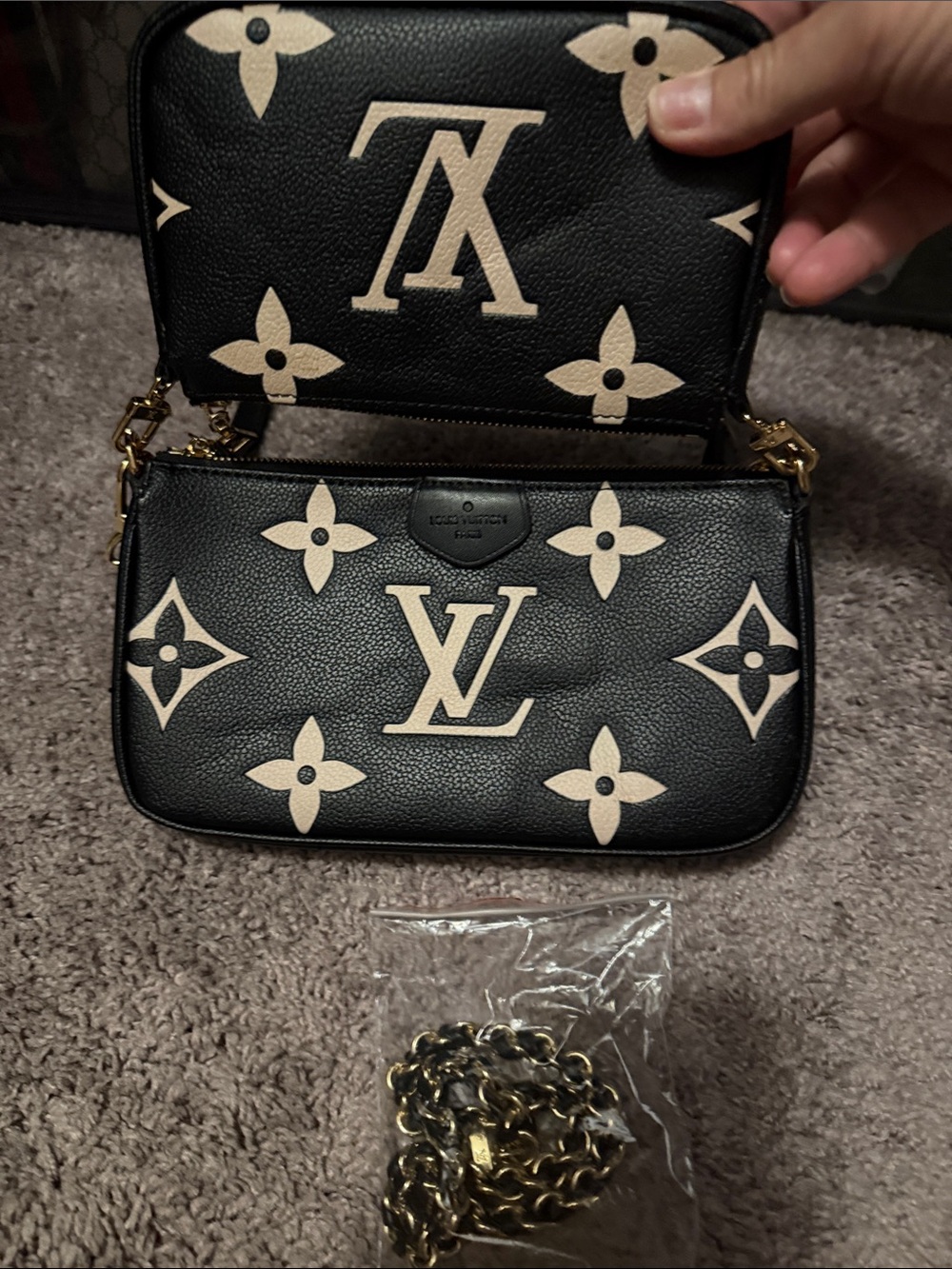 LV Black & Cream Mini Pochette Trio - Picture 3 of 6